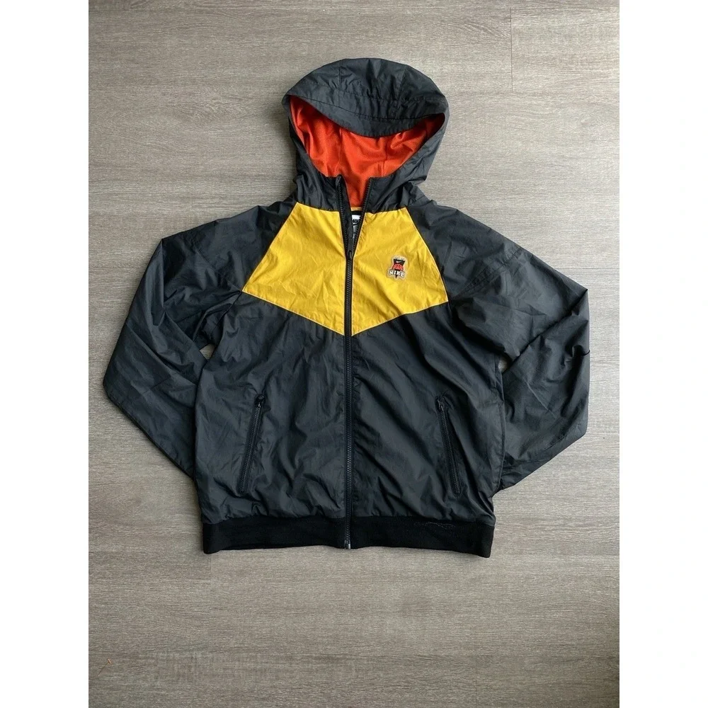 Nike Basketball Frenzy Skull Full Zip Hooded Boys Windbreaker Jacket Black Large